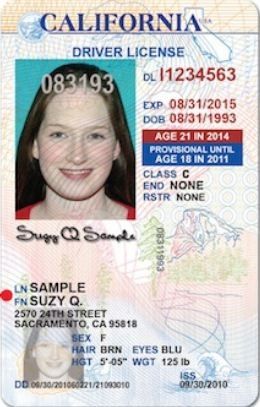 font on drivers license